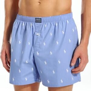 Polo Ralph Lauren Boxer Shorts Size Small Blue Classic Woven Cotton Polo Pony